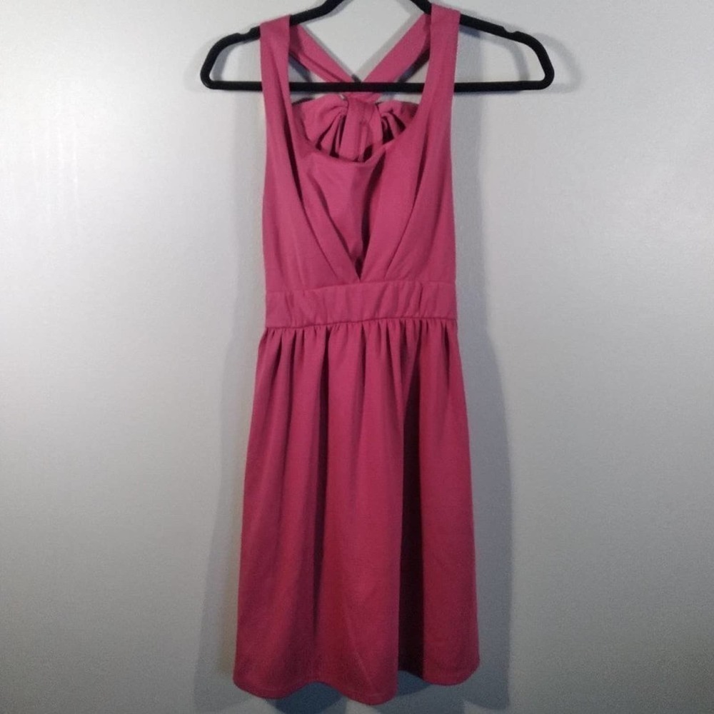 🦋 ModCloth Yellow Star Pleated Bow Back Dress Large